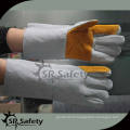 SRSAFETY gant en cuir garni de cuir jaune